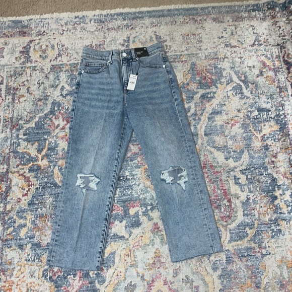 Straight ankle high rise light wash Express jeans - Picture 4 of 8